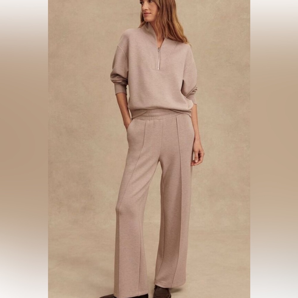 Set of 3 Varley Hawley Taupe Half-Zip double soft  Marl 2 pants styles set SM M